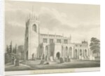 Penkridge Church: sepia wash drawing, 1831 by Robert Noyes