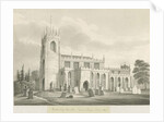 Penkridge Church: sepia wash drawing, 1831 by Robert Noyes