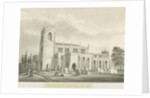 Penkridge Church: sepia wash drawing, 1831 by Robert Noyes