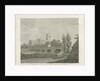 Penkridge Town - Church and Bridge: engraving by School English