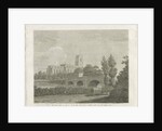 Penkridge Town - Church and Bridge: engraving by School English