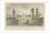 Stafford - Alms Houses: sepia drawing, 1841 by John Buckler