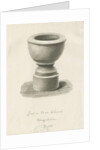 Font in Maer Church, 1843 by John Buckler
