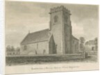 Mavesyn Ridware Church: sepia drawing, 1839 by John Buckler