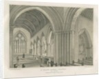 Stafford - Interior of St. Mary's Church: tinted lithograph, nd [c 1845] by School English
