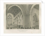 Stafford - Interior of St. Mary's Church: tinted lithograph, nd [c 1845] by School English