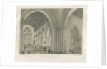 Stafford - Interior of St. Mary's Church: tinted lithograph, nd [c 1845] by School English