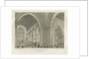Stafford - Interior of St. Mary's Church: tinted lithograph, nd [c 1845] by School English
