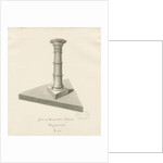 Font in Mucklestone Church: sepia wash drawing, 1843 by John Buckler