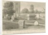 Rocester Church - Monuments and Church-yard: sepia drawing, 1841 by John Chessell Buckler
