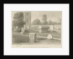 Rocester Church - Monuments and Church-yard: sepia drawing, 1841 by John Chessell Buckler