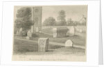Rocester Church - Monuments and Church-yard: sepia drawing, 1841 by John Chessell Buckler