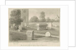 Rocester Church - Monuments and Church-yard: sepia drawing, 1841 by John Chessell Buckler
