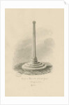 Rocester Churchyard - Cross: sepia drawing, 1832 by John Chessell Buckler