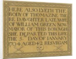 Stafford - Brass tombstone in St. Mary's Church: drawing by School English