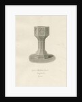 Font in Rolleston Church: sepia drawing, 1848 by John Buckler