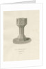 Font in Rolleston Church: sepia drawing, 1848 by John Buckler