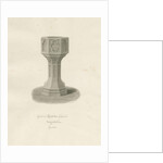 Font in Rolleston Church: sepia drawing, 1848 by John Buckler