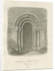 Rolleston Church - North Doorway: sepia drawing, 1848 by John Buckler