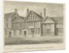Newcastle-under-Lyme - Old Houses: sepia drawing, 1840 by John Buckler