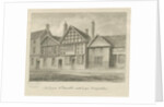 Newcastle-under-Lyme - Old Houses: sepia drawing, 1840 by John Buckler
