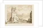 Rowley Regis Church: sepia drawing, 1837 by Thomas Peploe Wood
