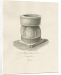 Font in Rowley Regis Church: sepia drawing, 1847 by John Buckler