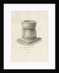 Font in Rowley Regis Church: sepia drawing, 1847 by John Buckler