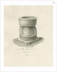 Font in Rowley Regis Church: sepia drawing, 1847 by John Buckler