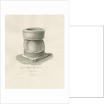 Font in Rowley Regis Church: sepia drawing, 1847 by John Buckler