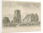 Rugeley Church: sepia drawing, 1842 by John Buckler