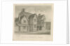 Stafford - Old Houses in Crabbery Lane: sepia drawing, 1837 by John Buckler