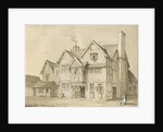 Stafford - [Old Houses in Crabbery Lane]: sepia and pen drawing, 1837 by Thomas Peploe Wood