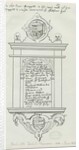 Rugeley Church - Monument to Rafe Weston: pen and ink drawing, 1836 by School English
