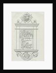 Rugeley Church - Monument to Rafe Weston: pen and ink drawing, 1836 by School English