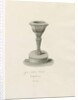 Font in Okeover Church: sepia drawing, 1847 by John Buckler