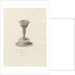 Font in Okeover Church: sepia drawing, 1847 by John Buckler