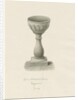 Font in Patshull Church: sepia drawing, 1847 by John Buckler
