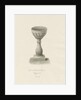 Font in Patshull Church: sepia drawing, 1847 by John Buckler