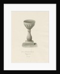 Font in Patshull Church: sepia drawing, 1847 by John Buckler