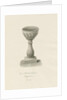 Font in Patshull Church: sepia drawing, 1847 by John Buckler