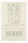 Sandon Church - Tomb of Sampson Erdeswicke and Elizabeth [Grey]: pen and ink drawing by School English