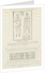 Sandon Church - Tomb of Sampson Erdeswicke and Elizabeth [Grey]: pen and ink drawing by School English