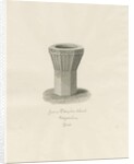 Font in Pattingham Church: sepia wash drawing, 1846 by John Buckler