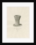 Font in Pattingham Church: sepia wash drawing, 1846 by John Buckler