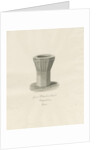 Font in Pattingham Church: sepia wash drawing, 1846 by John Buckler