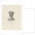 Font in Pattingham Church: sepia wash drawing, 1846 by John Buckler