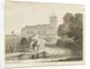 Seighford Church: sepia wash drawing, 1838 by Thomas Peploe Wood