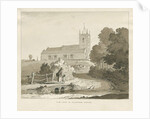 Seighford Church: sepia wash drawing, 1838 by Thomas Peploe Wood