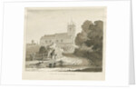 Seighford Church: sepia wash drawing, 1838 by Thomas Peploe Wood
